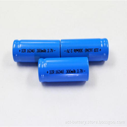 cheap battery 16340 3.7V 300mAh Li Ion Rechargeable Battery